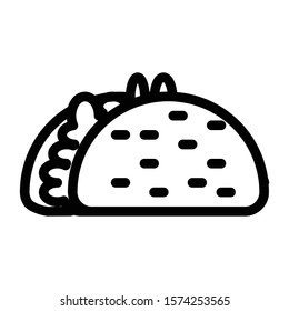 tacos icon outline vector design