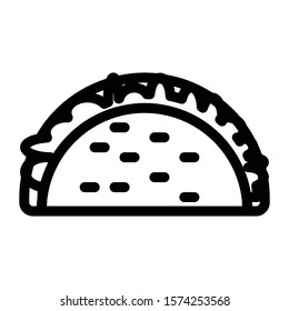 tacos icon outline vector design