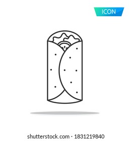 Tacos icon vector isolated on white background.
