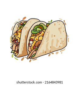 tacos illustration suitable for food menu lists and others