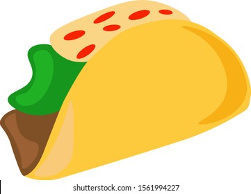 Tacos, illustration, vector on white background.