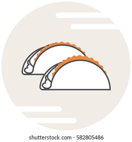 Tacos - Infographic Icon Elements from Food Set. Flat Thin Line Icon Pictogram for Website and Mobile Application Graphics.