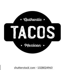 tacos label on white background