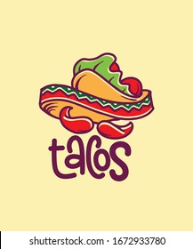 tacos logo design ilustration for branding 