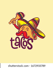 tacos logo design ilustration for branding 