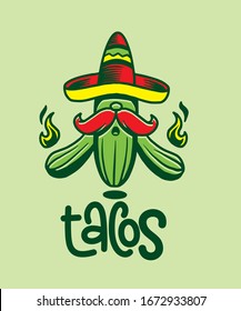 tacos logo design ilustration for branding 