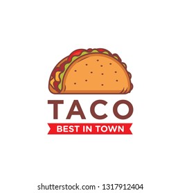 Tacos logo design isolated on white background 