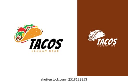 Tacos logo design. Street food with modern or simple style. Mexican food vector template