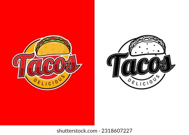 Tacos logo design template illustration