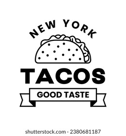 Tacos logo design template isolated. Retro tacos logo vector