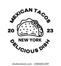 Tacos logo design template isolated. Retro tacos logo vector