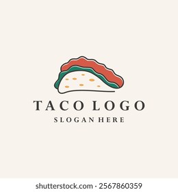 Tacos logo vector illustration , good for restaurant menu and cafe badge