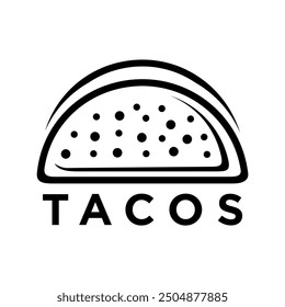 Tacos logo vector illustration template, black and white, delicious tacos