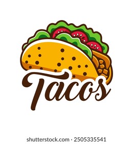 Tacos logo vector illustration template, original tacos