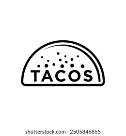 Tacos logo vector illustration template, black and white, delicious tacos