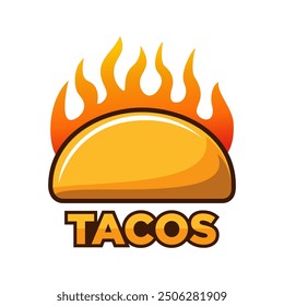 Tacos logo vector illustration template. Lettering logo vector. Delicious tacos. Street food