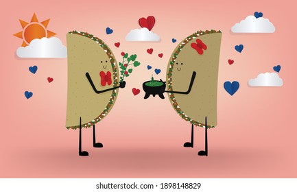 Tacos love in Valentines Day