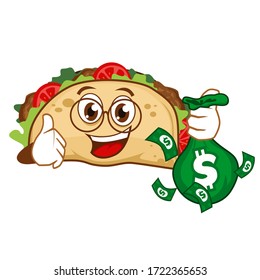 tacos mascot cartoon in vector