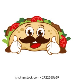 tacos mascot cartoon in vector