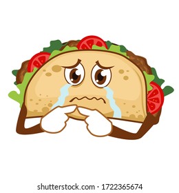 Tacos-Maskottenkartoon auf Vektorgrafik