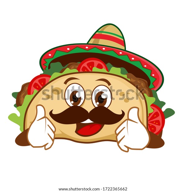 Tacos Mascot Cartoon Vector Stock Vector (Royalty Free) 1722365662