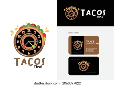 Tacos mascot logo wall clock, very suitable for restaurants, professional and eyecatching logo