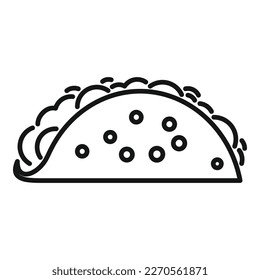 Tacos menu icon outline vector. Mexican taco. Food cheese