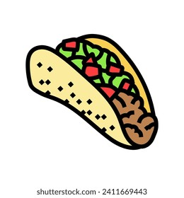 tacos mexican cuisine color icon vector. tacos mexican cuisine sign. isolated symbol illustration