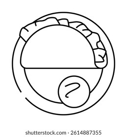 tacos mexican cuisine line icon vector. tacos mexican cuisine sign. isolated contour symbol black illustration