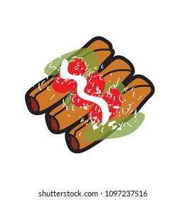 Tacos, Mexican Food, Vector Illustration