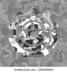Tacos on grey camo texture