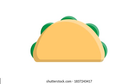 tacos on white background, vector illustration. traditional mexican cuisine. delicious appetizing lunch. hearty snack. vegetarian diet snack. soy filling with cheese and herbs.