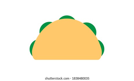 tacos on white background, vector illustration. traditional mexican cuisine. delicious appetizing lunch. hearty snack with meat filling. a hearty dish for adults and children. spicy snack.