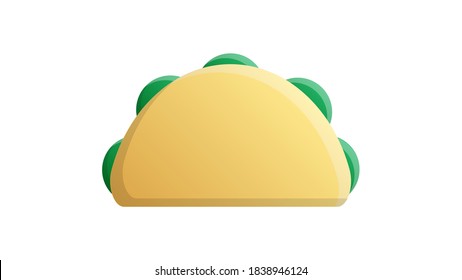 tacos on white background, vector illustration. traditional mexican cuisine. delicious appetizing lunch. hearty snack. stuffing of meat, cheese, herbs. spicy lunch.