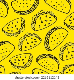 tacos pattern on yellow background