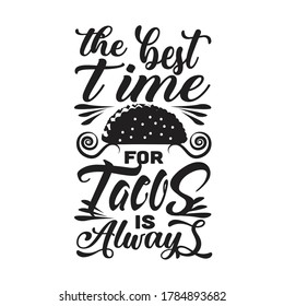 Tacos Quote. The best time for tacos is always.