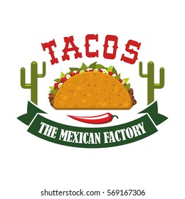 Tacos Restaurant Icon Spicy Red Chili Stock Vector (Royalty Free ...