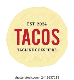 Tacos Restaurant Tortilla Round Logo