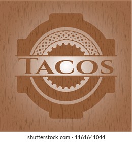 Tacos retro style wood emblem