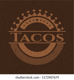 Tacos retro style wood emblem