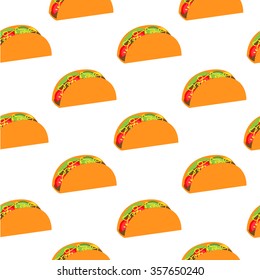 Tacos seamless pattern. Mexican food.