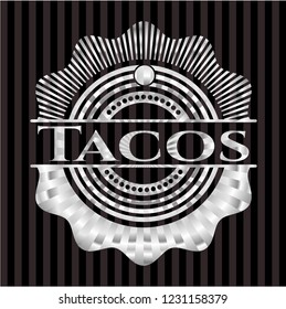 Tacos silvery emblem or badge