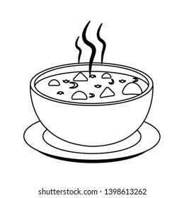 Tacos soup hot food in black and white