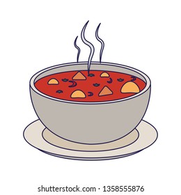 Tacos soup hot food blue lines