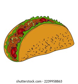 tacos stuffed with falafel and vegetables. Vegetarian dish, Mexican cuisine.