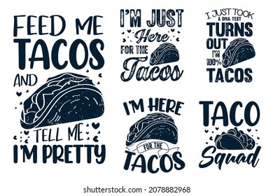 Tacos svg cutting file t shirt design bundle for merchandise