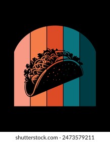 Tacos t shirt design Vector art illustration 