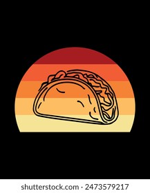 Tacos t shirt design Vector art illustration 