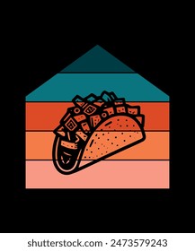 Tacos t shirt design Vector art illustration 