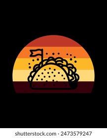 Tacos t shirt design Vector art illustration 